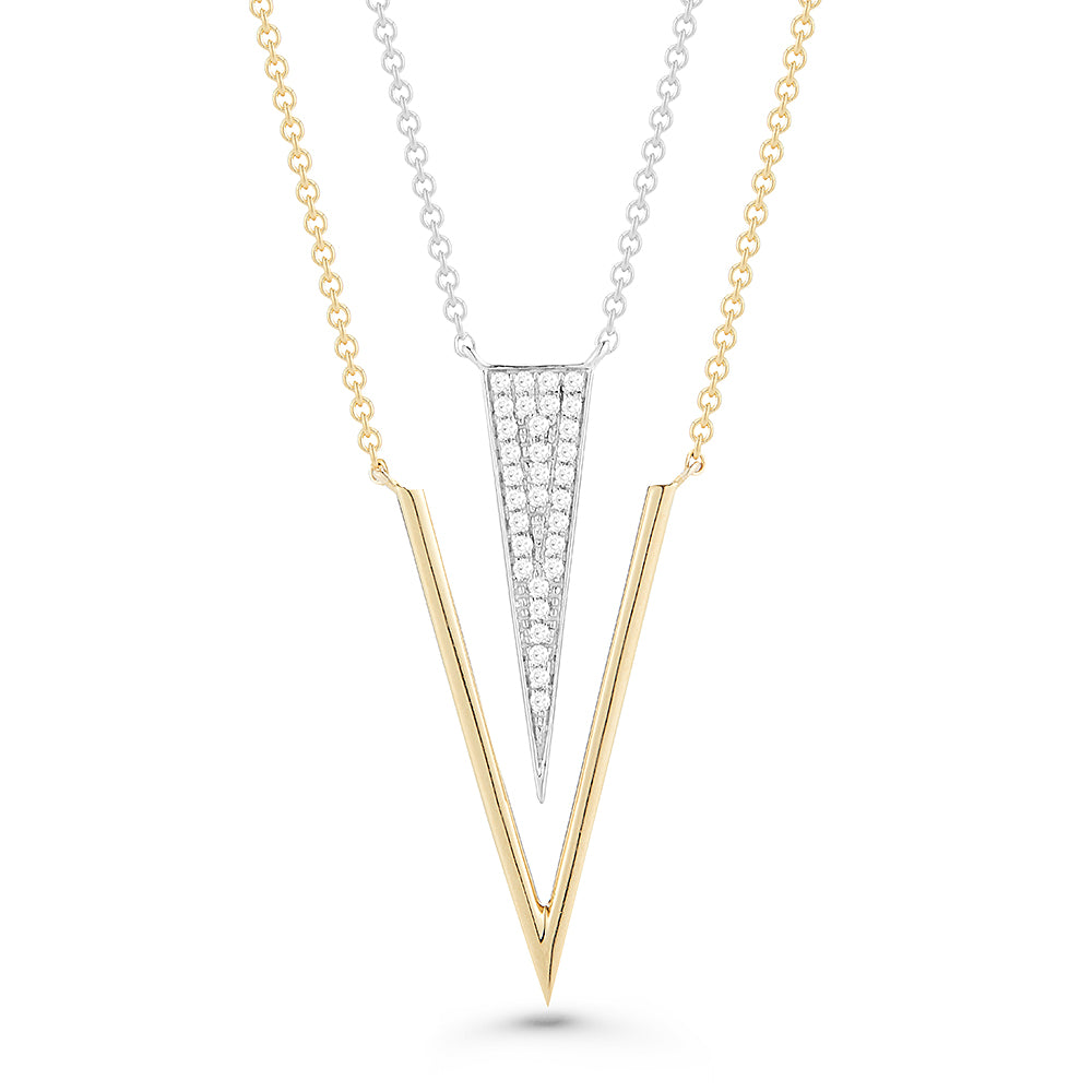 14K ART DECO PENDANT WITH DIAMONDS 0.11CT