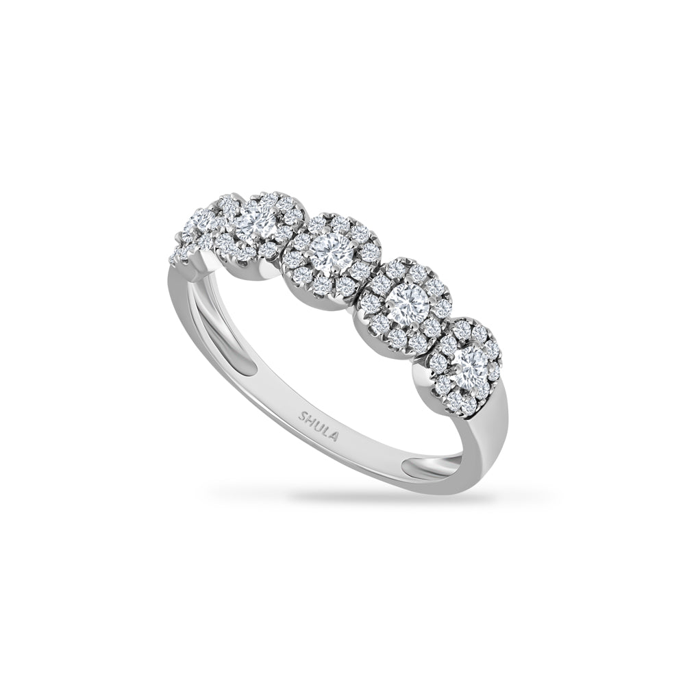 14K WHITE DIAMOND RING WITH TDW 0.50CT