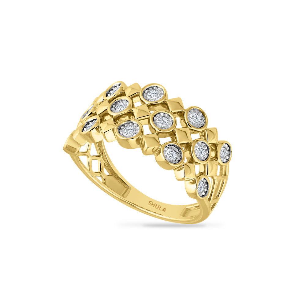 14K DIAMOND RING WITH 14 DIAMONDS 0.25CT