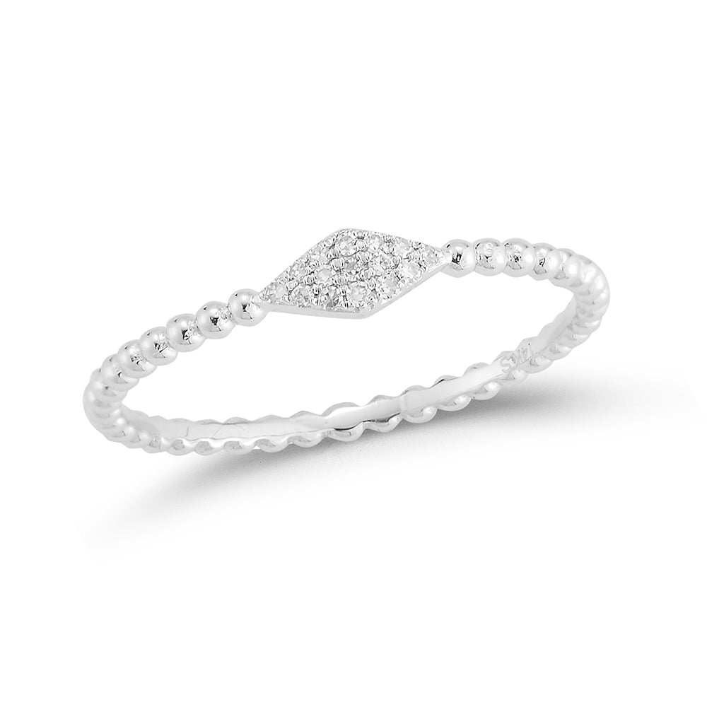 14K DAINTY RING WITH 15 DIAMONDS 0.04CT