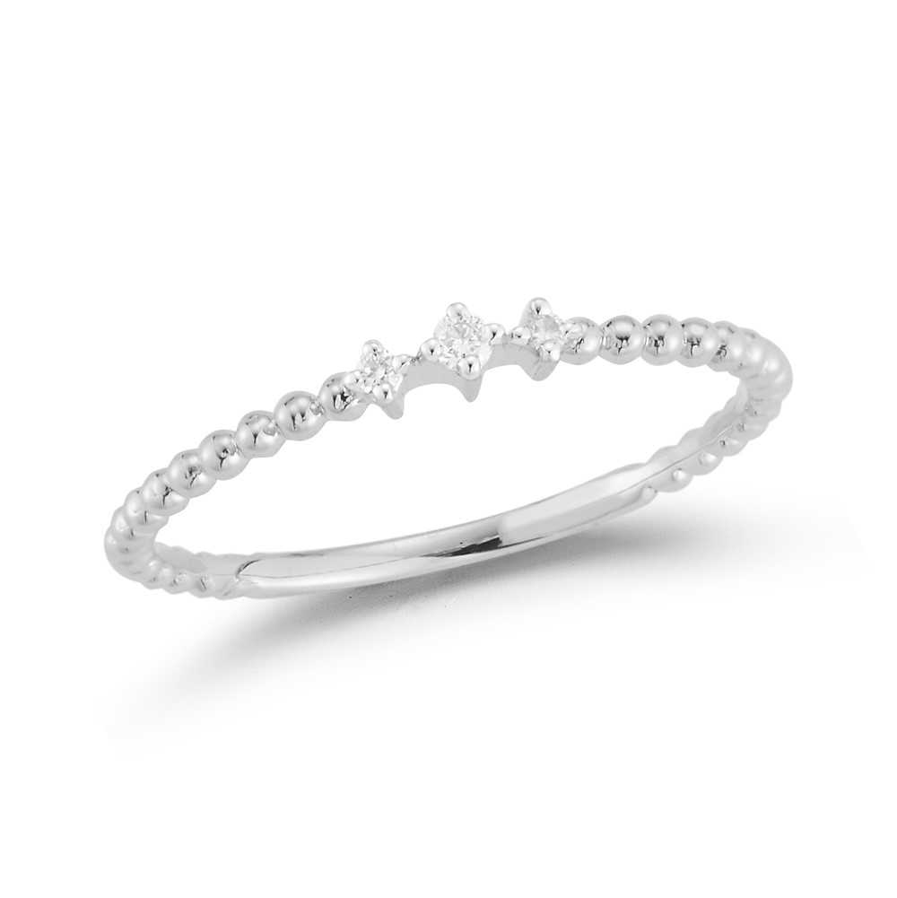 14K DAINTY RING WITH 3 DIAMONDS 0.03CT