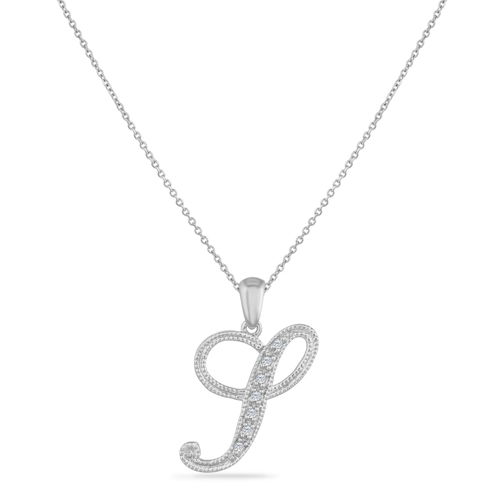 SCRIPT INITIAL ''I'' DIAMOND PENDANT ON 18 INCHES CHAIN