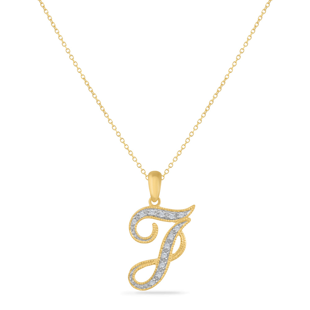 SCRIPT INITIAL ''J'' DIAMOND PENDANT ON 18 INCHES CHAIN