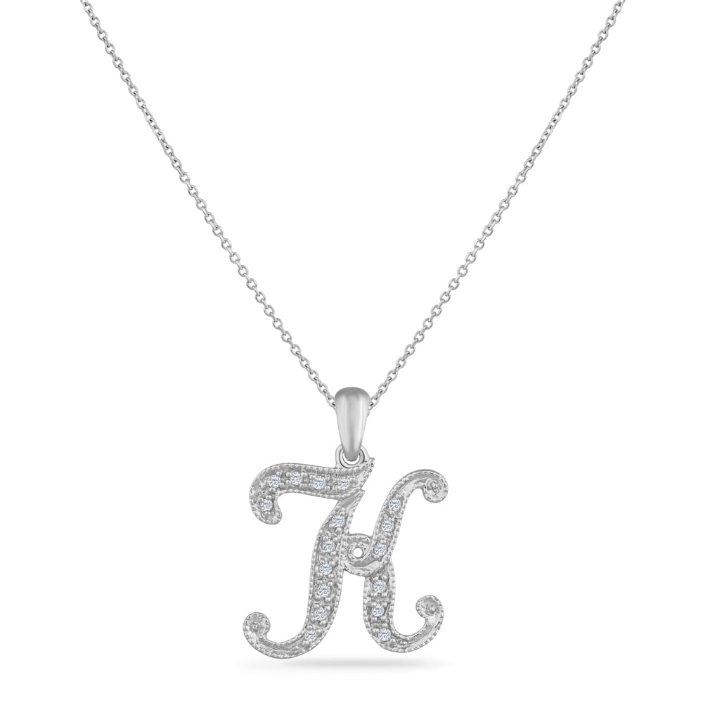 SCRIPT INITIAL ''K'' DIAMOND PENDANT ON 18 INCHES CHAIN