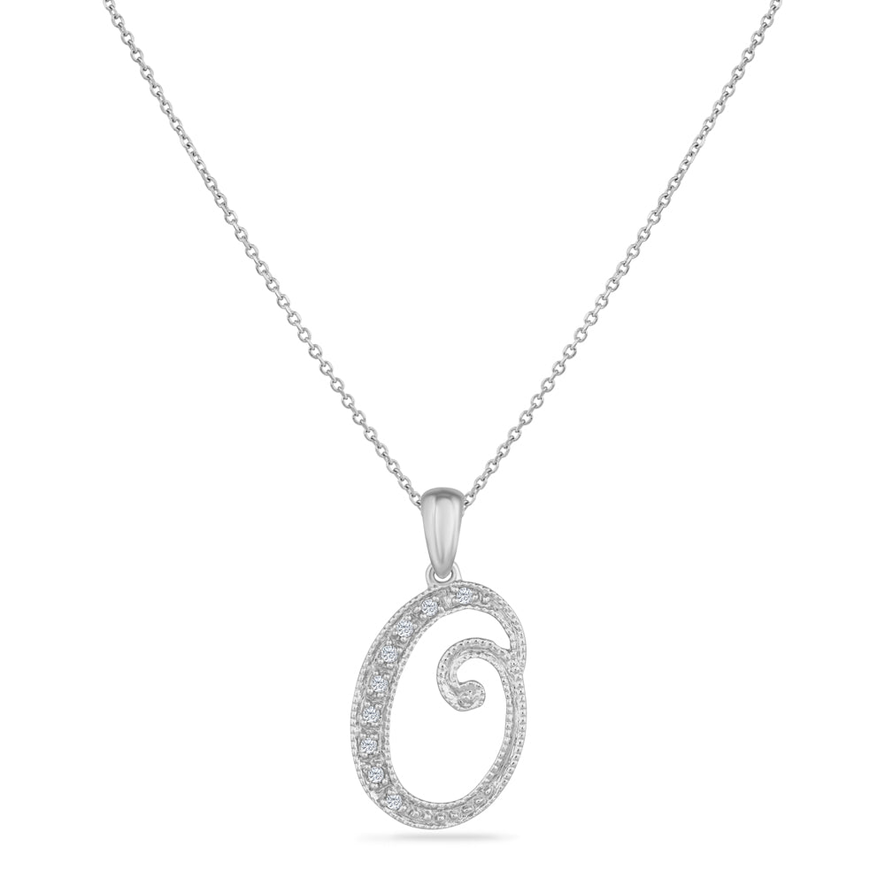 SCRIPT INITIAL ''O'' DIAMOND PENDANT ON 18 INCHES CHAIN