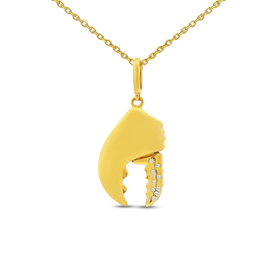 14k 12x17mm lobster claw pendant 9 diamonds 0.03ct on 18 inches cable chain