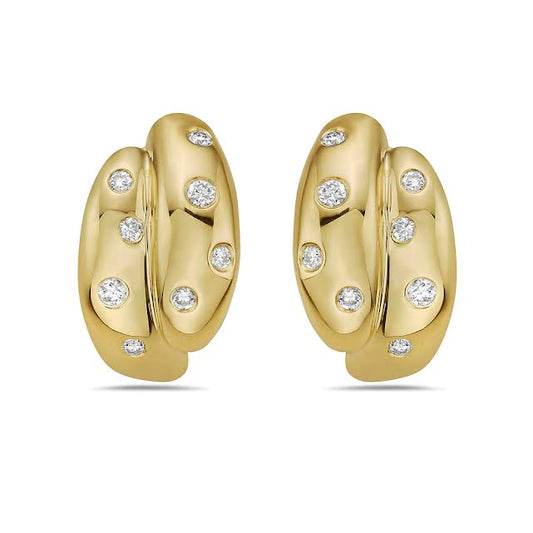 14k huggies with 16 diamonds 0.24ct