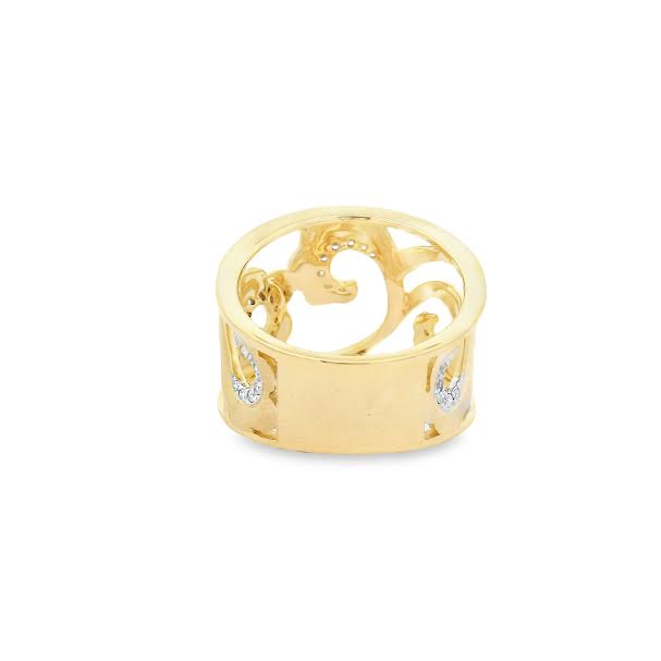 14K 15MM WAVE RING WITH 33 DIAMONDS 0.14CT