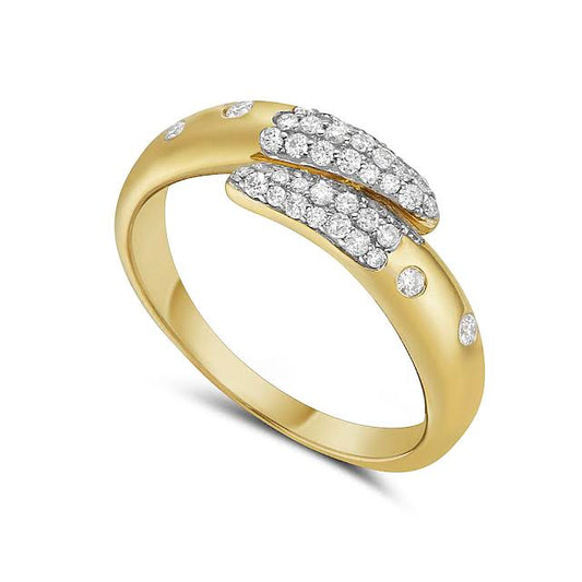 14k bypass ring with 47 diamonds 0.31ct size 6.5