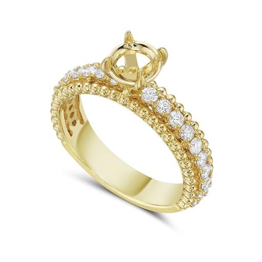 18k semi-mount ring with 20 diamonds 0.57ct