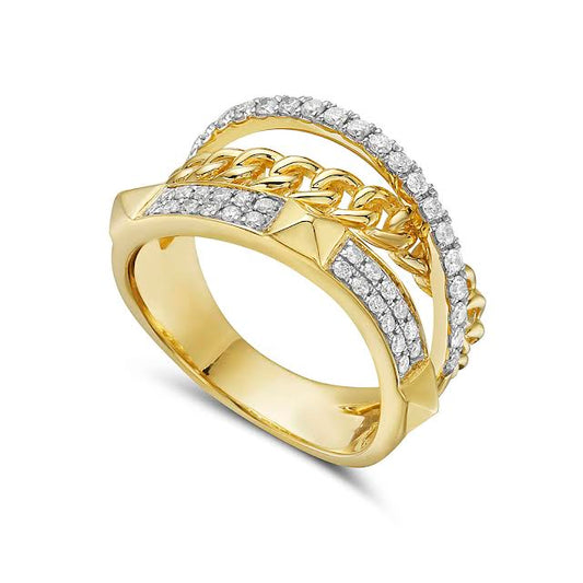 14k ring with 43 diamonds 0.39ct size 6.5