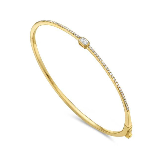 14k 3mm bangle with 57 diamonds 0.42ct