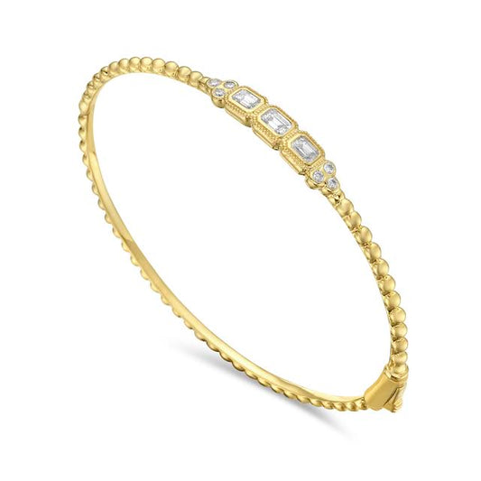 14k 5mm bangle with 9 diamonds 0.69ct