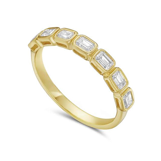 14k band with 7 emerald cut diamonds 0.65ct