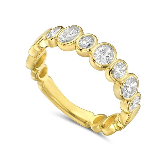 14k band with 7 oval diamonds 0.76ct