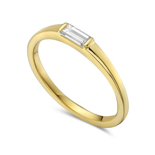 14ky band with 1 baguette diamond 0.21ct