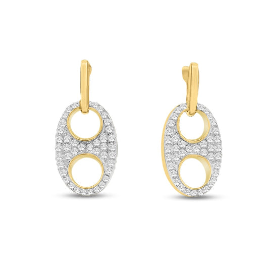14KY MARINERS LINK EARRINGS WITH 80 DIAMONDS 0.47CT