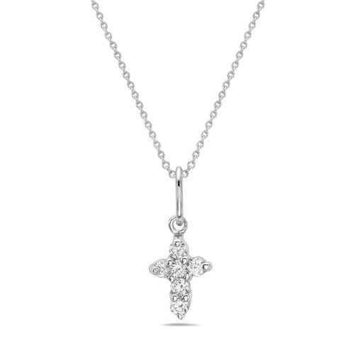 14K CROSS WITH 6 DIAMONDS 0.21CT, 18