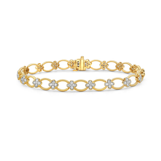 14K LINK BRACELET WITH 90 DIAMONDS 1CT