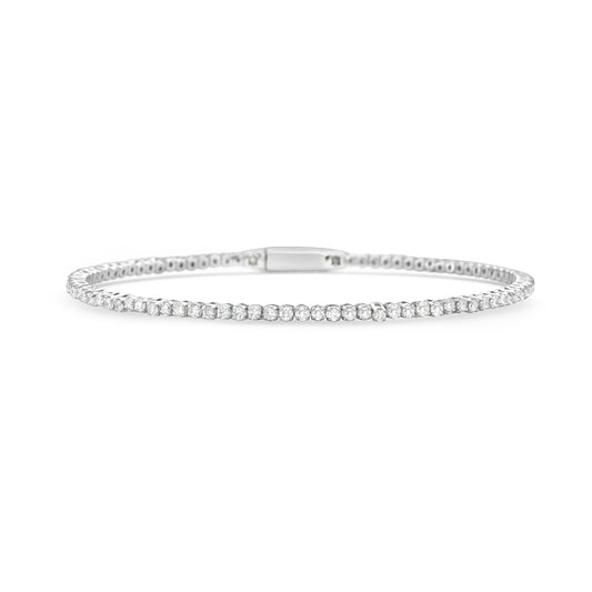 14kw 2mm flexible bangle with 86 diamonds 1.38ct