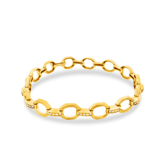 14ky link bracelet with 65 diamonds 0.55ct 7 inches wrist