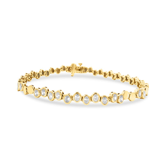 14KY 4mm bracelet with 23 oval diamonds 1.53ct