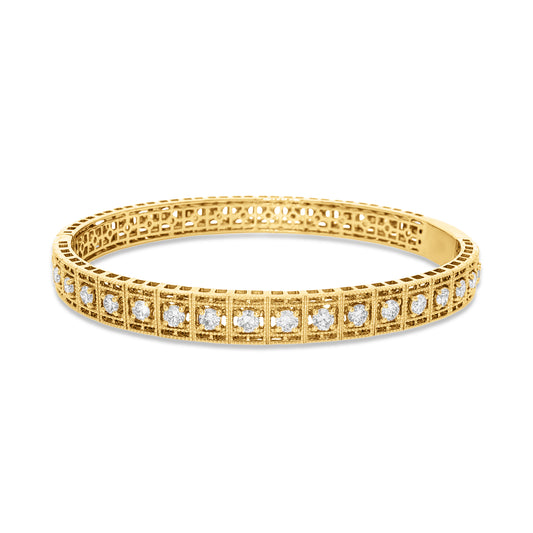 14KY 6.5mm bangle with 17 round diamonds 1.61ct