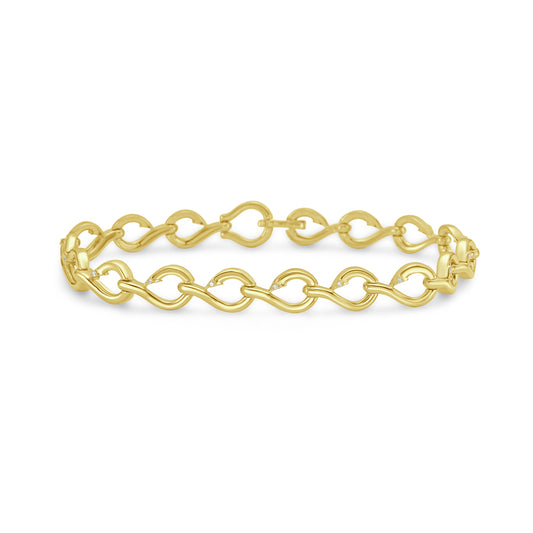 14k Gold Fish Hook Link Bracelet