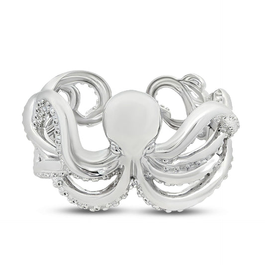 sterling silver octopus cuff bracelet