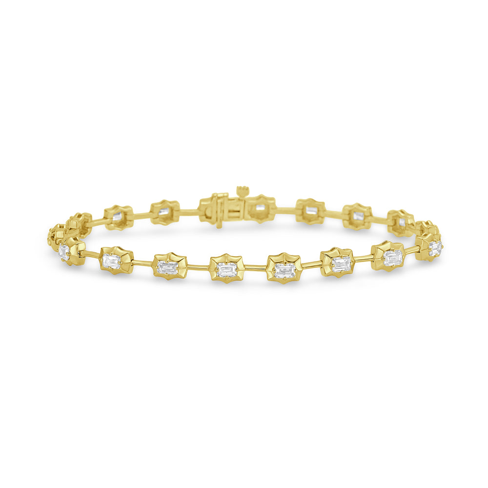 14ky 7mm link bracelet with diamonds