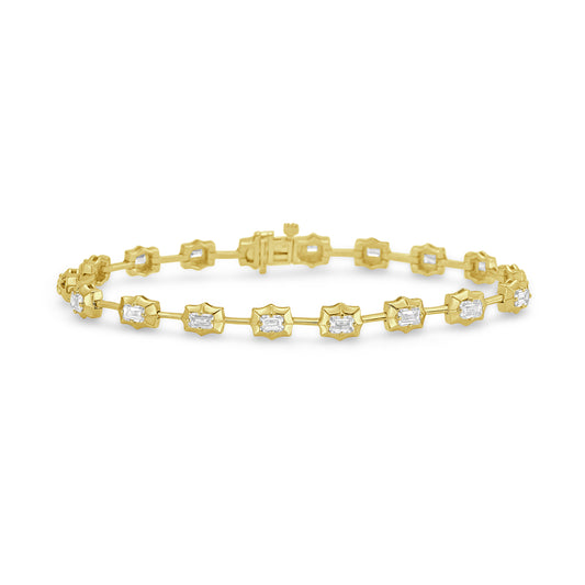 14ky 7mm link bracelet with diamonds