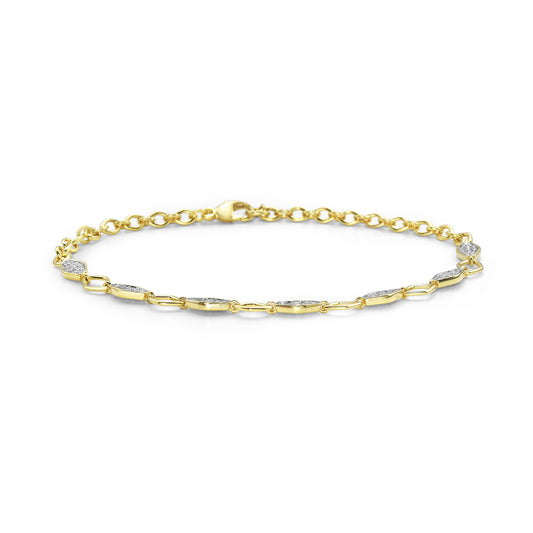Gold & Diamond Link Bracelet