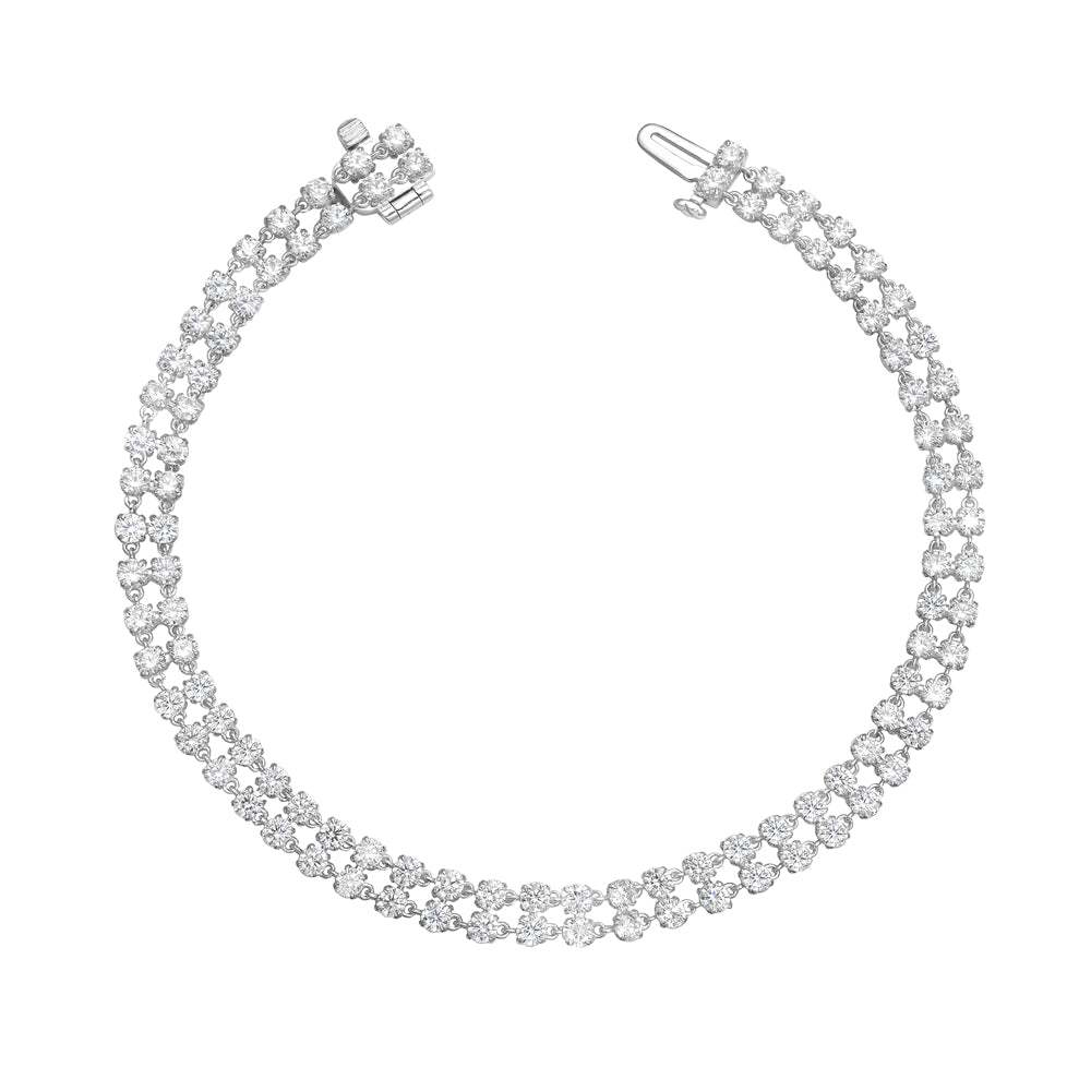 Double Row Diamond & Gold Bracelet
