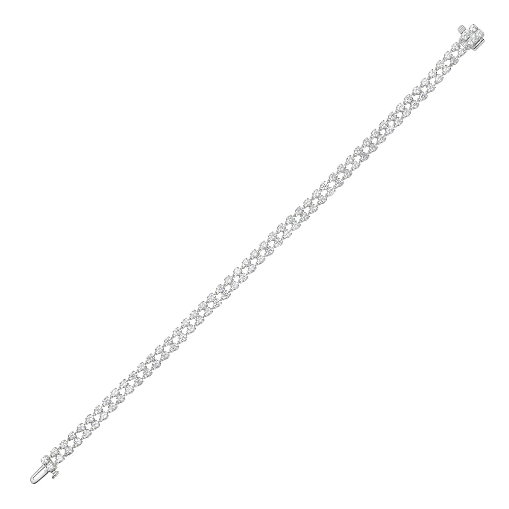 Double Row Diamond & Gold Bracelet