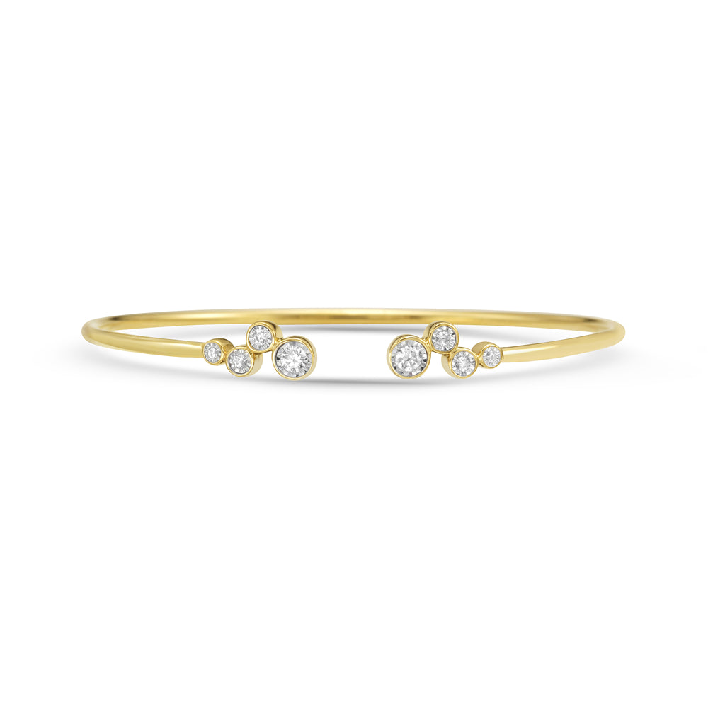 14k bangle bracelet with 8 round diamonds 0.25ct tw 5.5