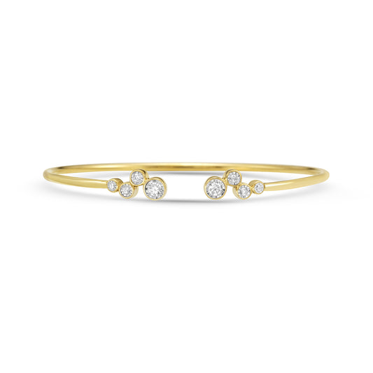 14k bangle bracelet with 8 round diamonds 0.25ct tw 5.5