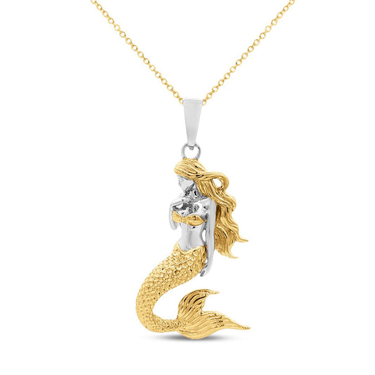 Sterling silver mermaid pendant
