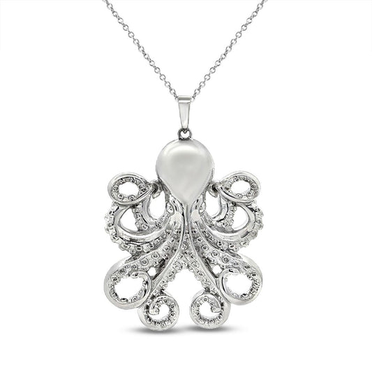 Sterling silver octopus pendant
