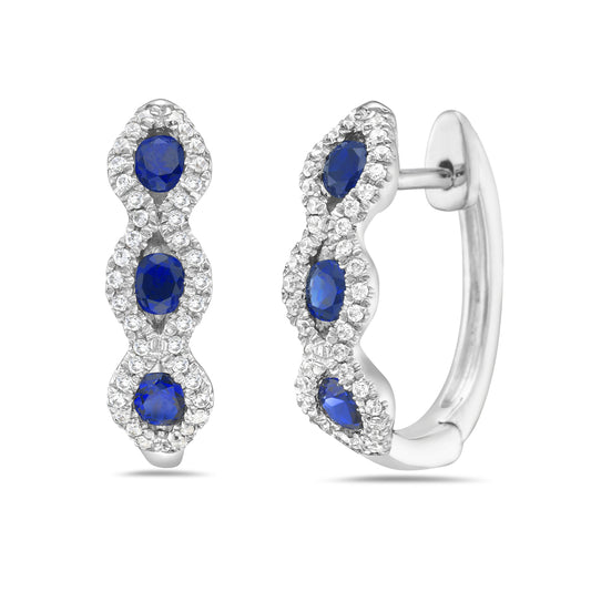 14K 76 DIAMONDS 0.25C & 6 SAPPHIRES 0.80C