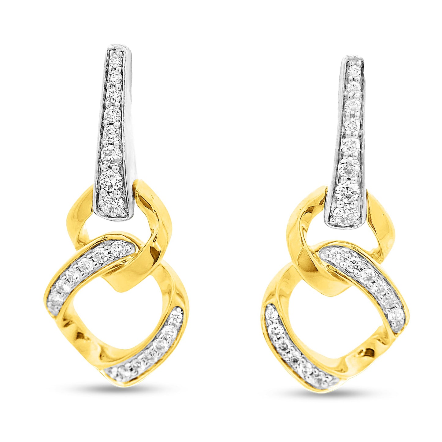 14K DOUBLE LOOP EARRINGS WITH 44 DIAMONDS 0.39CT