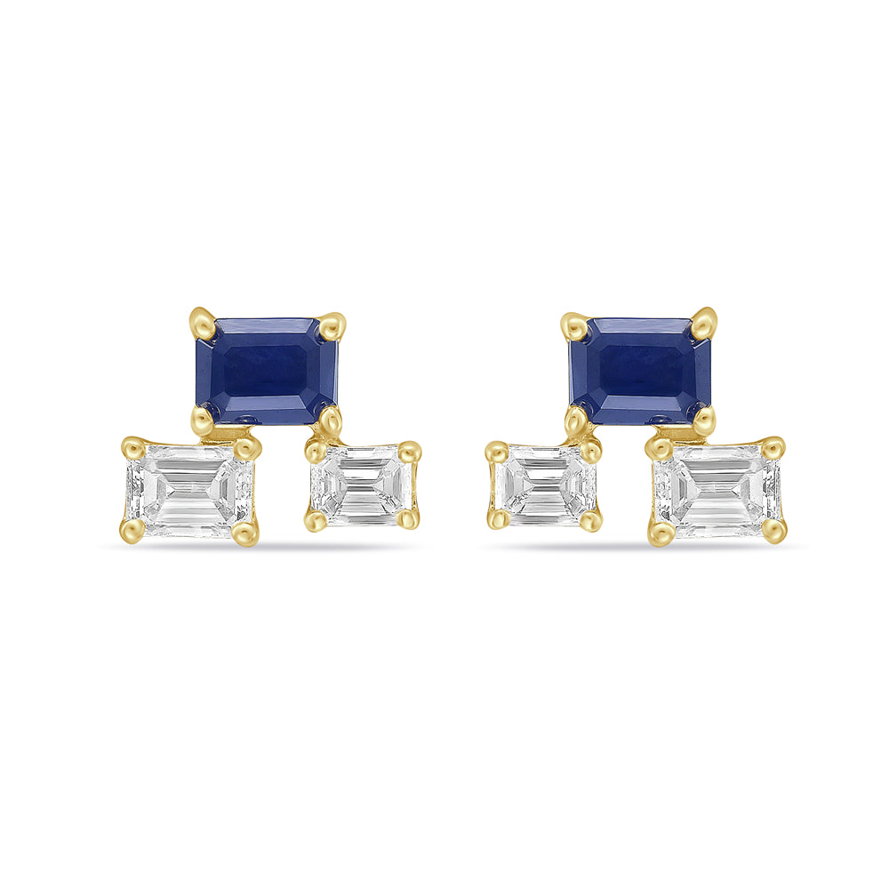 14kw sapphire & diamond earrings