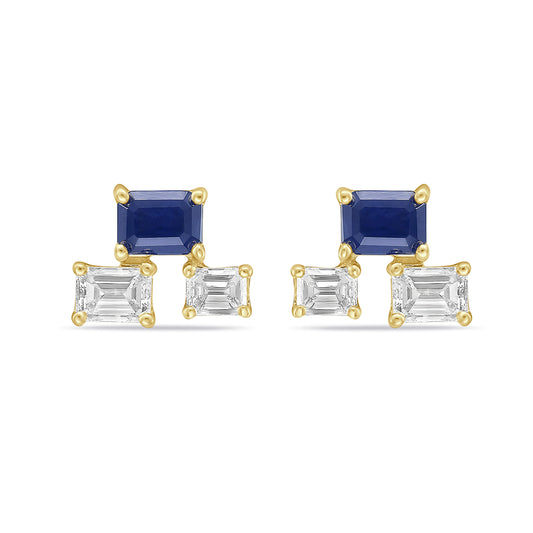 14kw sapphire & diamond earrings
