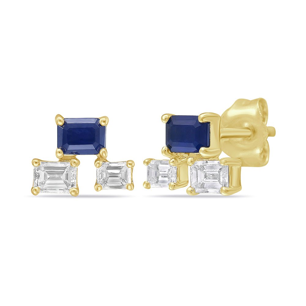 14kw sapphire & diamond earrings