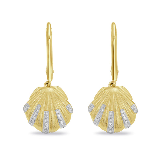 14k 12mm sea shell earrings