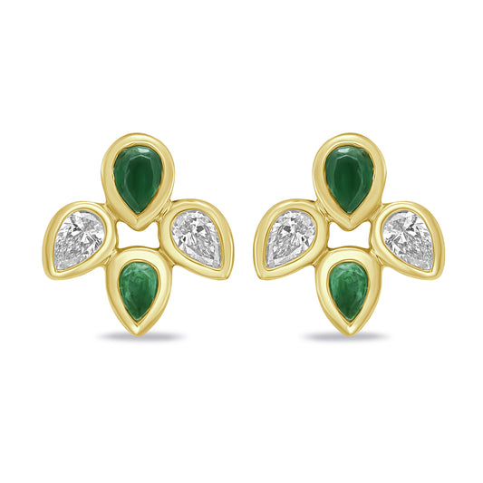 14k bezel set diamond earrings