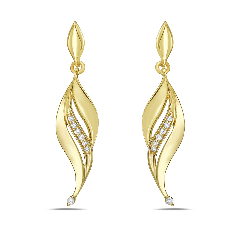 14KY diamond swirl earrings 0.07ct tw 5.5