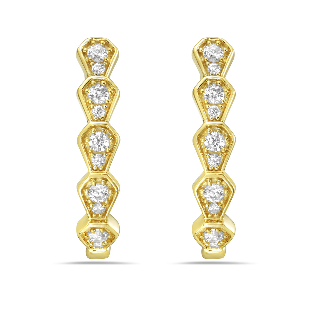 14K waterfall drop earrings with 20 round diamonds 0.50ct tw 5.5