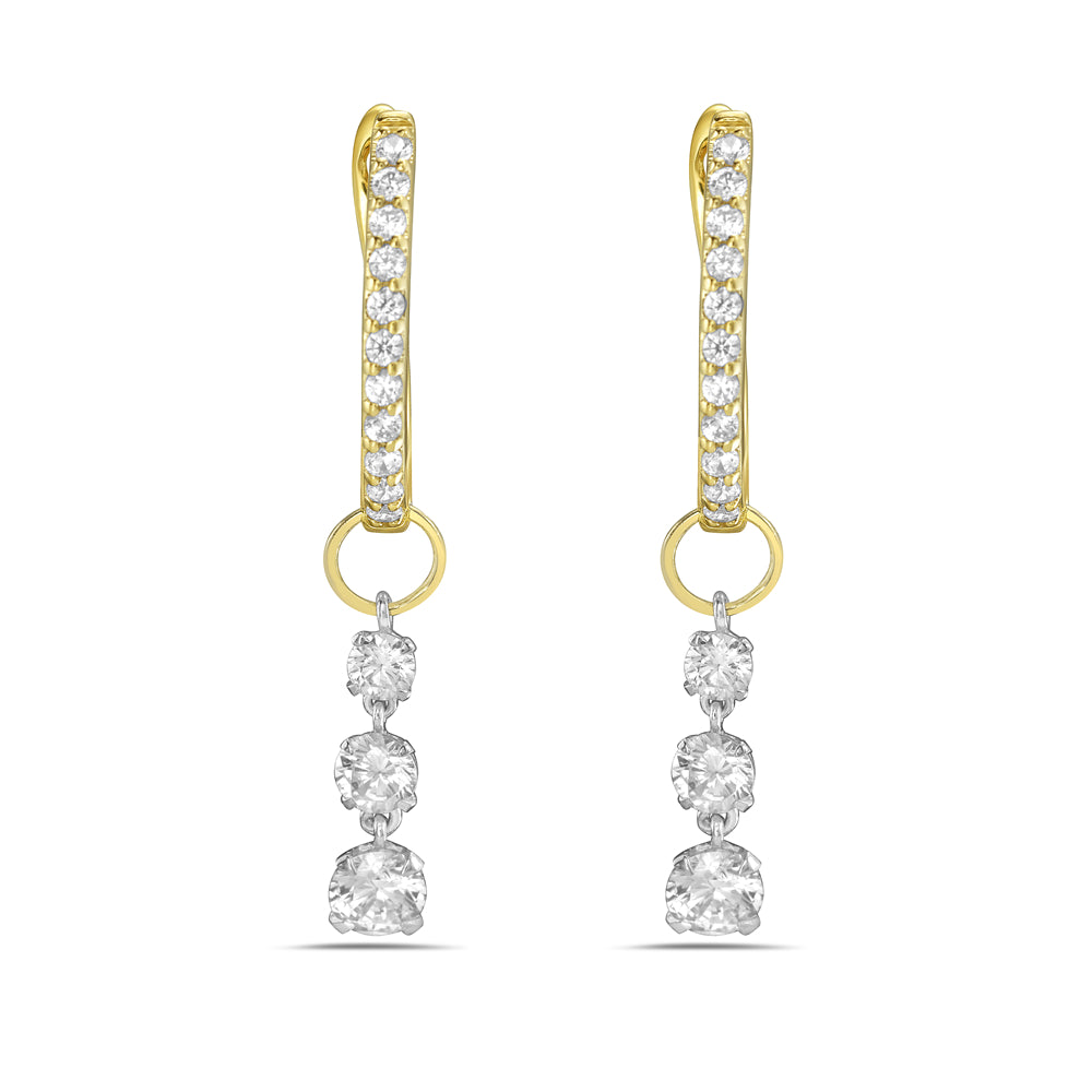 14K drop earrings with 28 round diamonds 1.0ct tw 5.5
