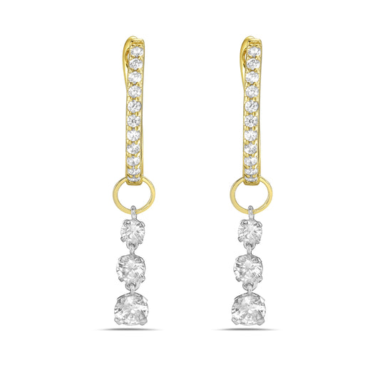 14K drop earrings with 28 round diamonds 1.0ct tw 5.5