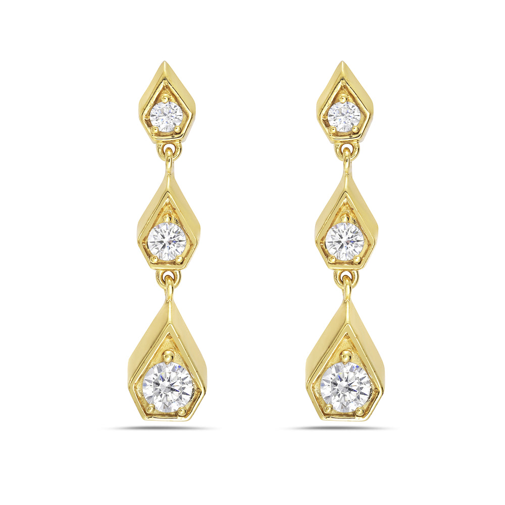 14K earrings with 6 diamonds 0.50ct tw 5.5